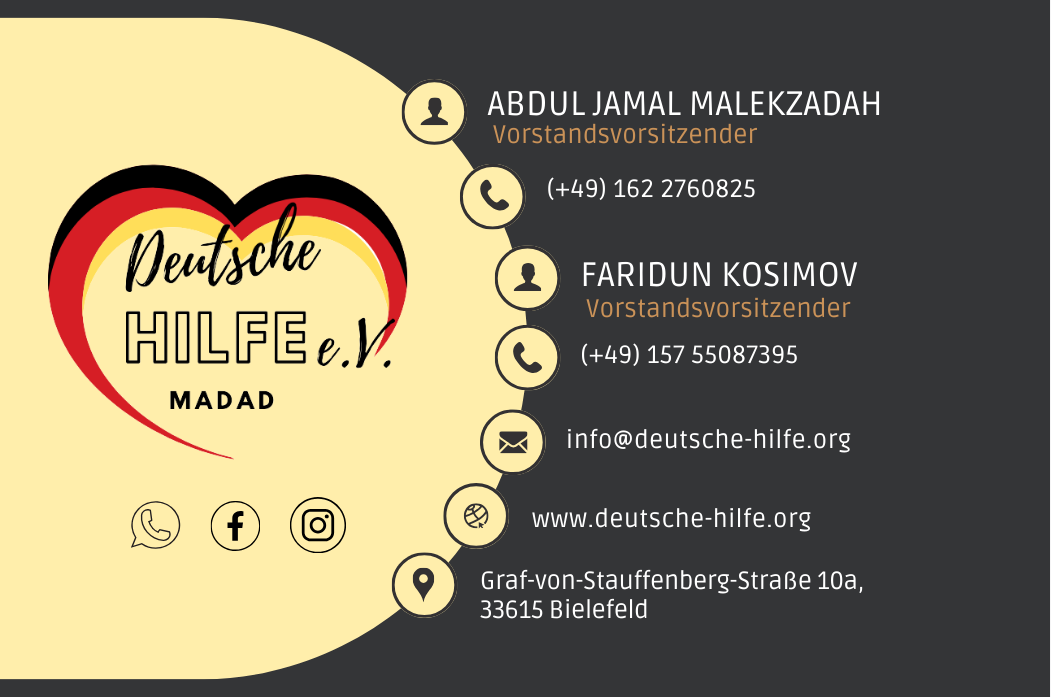 Deutsche Hilfe Madad eV Visitenkarte (89 × 59 mm)