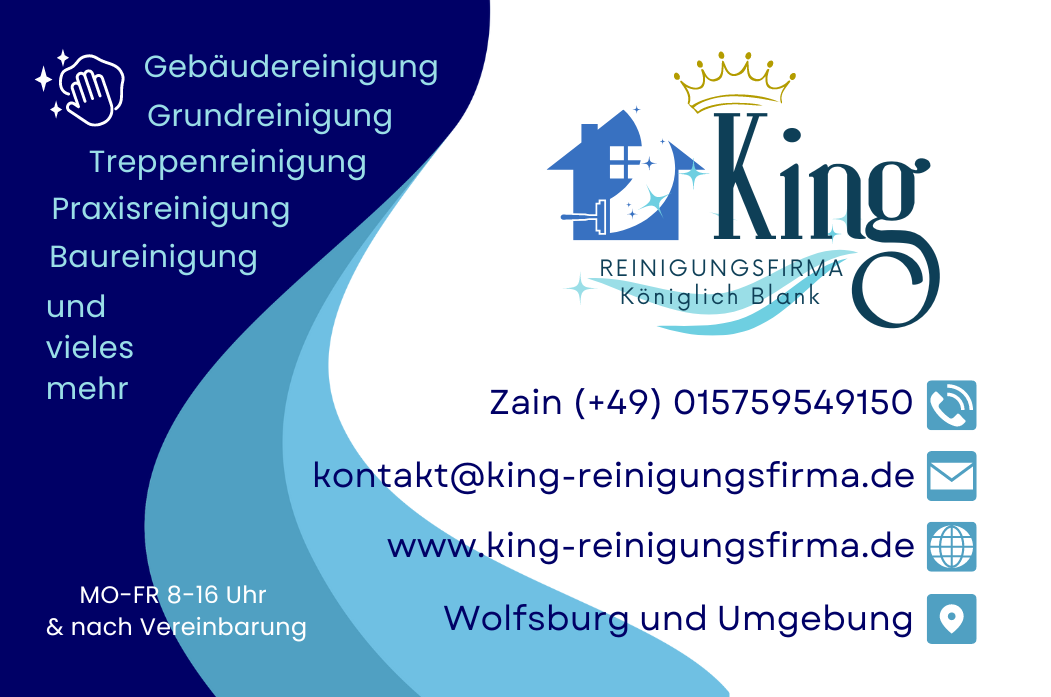 King Reinigungsservice Visitenkarte